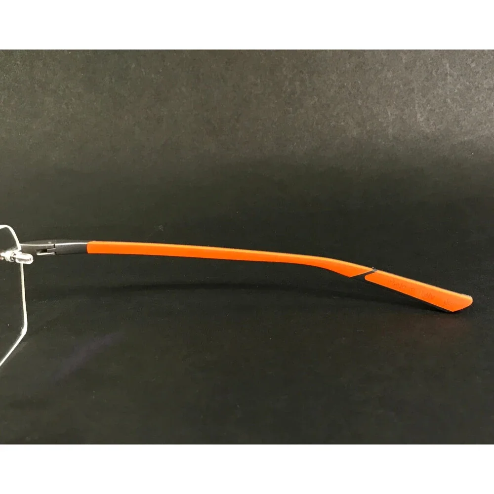 McLaren Eyeglasses Frames ML MS-85O02 C03 Black Orange Gray Square 54-17-145